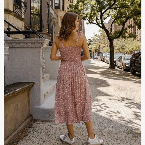 Amazon Drop Pink Floral Summer MIDI Size M - Picture 3 of 7